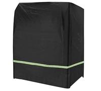 Funda para Muebles de Exterior Oxford Franja Reflectante Negra | Cierre Cremallera y Asas, Cinturón Elástico Inferior, Resistente al Viento y Nieve, para Silla de Playa