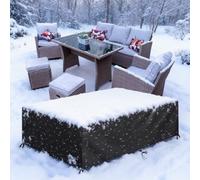 Funda para Muebles de Jardín 130x115x45cm Impermeable | Tela Oxford 420D con Costuras Reforzadas, Protector Resistente a la Nieve Anti-Viento y Anti-UV para Patio Invierno Negro