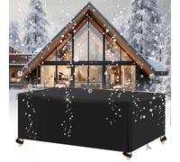 Funda para Muebles de Jardín Exterior Rectangular Cuadrado, 130x55x35cm/LxWxH Impermeable 420D Oxford Anti-UV, Funda para Sofá, Mesa y Silla, Anti-UV, Lluvia, Polvo, Prueba de Viento