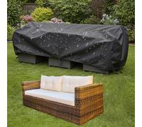 Funda para Muebles de Jardín, Funda Protectora 420D Oxford Anti-UV, Cubierta Impermeable con Hebilla a Prueba de Viento y Cordón para Mesas Sillas Sofás Mobiliario Exterior -Negro-140x75x70cm/LxWxH
