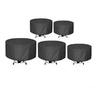 Funda para muebles de jardín impermeable, resistente al invierno para juegos de comedor de mesa al aire libre, revestimiento de poliuretano Oxford 210D, agujeros de hebillas de tormenta (142 x 68 cm)