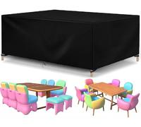 Funda para muebles de jardín, tela Oxford 420D resistente, 215 x 135 x 100 cm, rectangular, para jardín, mesa de patio, impermeable, anti-UV, fundas de muebles de ratán para juegos de muebles