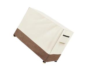 Funda para muebles de patio con cordón y cierre de hebilla de pierna | Cordón inferior ajustable, 2 rejillas de ventilación laterales para debajo de la cubierta, 2 asas para levantar y quitar