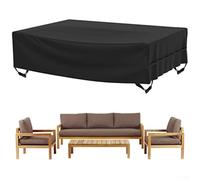Funda para muebles de patio resistente a la intemperie, con costuras impermeables mejoradas y hebillas resistentes al viento para un ajuste seguro en muebles de exterior