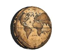 Funda para neumáticos de repuesto con diseño de mapa del mundo antiguo, ajuste universal para remolque, SUV, camiones y otros vehículos (60-83 cm)