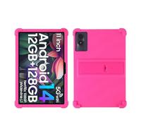 Funda para niños Compatible con Blackview Tab 90 WiFi 2024 10.92'' Funda de Silicona Suave con Soporte Ajustable a Prueba de Golpes(Rose Red)