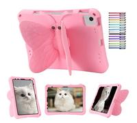 Funda para Niños Compatible con iPad 10.ª Generación 2022, iPad 10.9 Pulgadas con Alas Mariposa a Prueba Golpes Funda EVA, con Portalápiz, Rosa