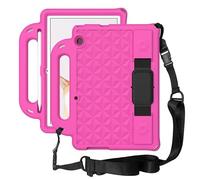 Funda para niños para Huawei MediaPad T5 de 10 pulgadas, patrón de diamantes de espuma EVA, correa de hombro de mano, funda protectora ligera a prueba de golpes, rosa