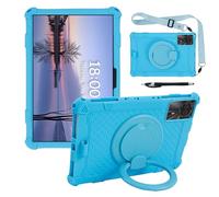 Funda para Niños para Pastilla de Honor X8a/Honor X9 11 Pulgadas 2024, Caja a Prueba de Golpes con Soporte de Lápiz, Soporte Giratorio de 360°, Correa para el Hombro (Azul Claro)