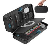 Funda para Nintendo Switch 2/OLED/Original, Bolsa para Switch 2 para Joy-Con y Consola, Funda de Transporte para Switch 2 para 26 Tarjetas de Juego y Accesorios, Organizador Cable y Adaptador-Negro