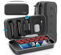 Funda para Nintendo Switch 2025, Bolsa de Transporte para Switch 2 para Joy-Con 2 y Consola, Funda de Viaje para Switch 2 para 24 Tarjetas de Juego y Accesorios, Organizador Cable y Adaptador-Gris