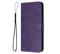 Funda para Nokia C110 de piel sintética, estilo retro, con tarjetero, carcasa interior de TPU, a prueba de golpes, color morado oscuro