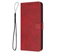 Funda para Nokia C110, funda magnética de cuero de primera calidad con ranuras para tarjetas y correa de muñeca, funda de protección a prueba de golpes para Nokia C110, color rojo