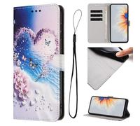 Funda para Nokia G22, a prueba de golpes, de piel sintética pintada en 3D, con función de soporte, ranuras para tarjetas, funda protectora para Nokia G22, mariposa de amor
