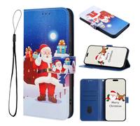 Funda para Nokia G22 con diseño de árbol de Navidad, muñeco de nieve, piel sintética, cierre magnético, funda con tapa, funda de Christ-4