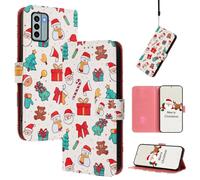 Funda para Nokia G22,Cuero PU Carcasa,Tipo Libro Flip Case con Tarjetas y Cartera,Soporte Plegable,Cierre magnético,Protección Completa(Navidad/3)
