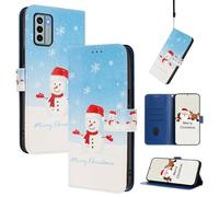 Funda para Nokia G22,Cuero PU Carcasa,Tipo Libro Flip Case con Tarjetas y Cartera,Soporte Plegable,Cierre magnético,Protección Completa(Navidad/1)