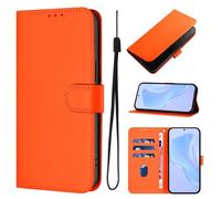 Funda para Nokia HMD Fuison, a prueba de golpes, de piel, con absorción de golpes, con soporte para tarjetas, funda protectora abatible para Nokia HMD Fuison, color naranja