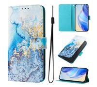 Funda para Nokia HMD Skyline de piel de primera calidad, con función atril y ranuras para tarjetas, compatible con Nokia HMD Skyline, mármol océano