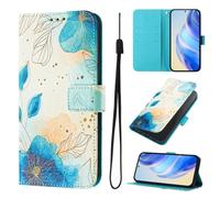 Funda para Nokia HMD Skyline de piel de primera calidad, con función atril y ranuras para tarjetas, compatible con Nokia HMD Skyline, flor azul