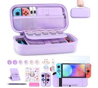 Funda para NS Switch - innoAura Accesorios NS Switch 18 en 1 con Carcasa de Transporte de Switch, Carcasa de Videojuegos de Switch, Protector de Pantalla de Switch, Soporte de Switch(Violet)