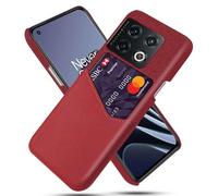 Funda para Oneplus 10 Pro,Cubierta de Cuero de Lienzo y PU,Antideslizante,360°Cobertura Completa a Prueba de Golpes con 1 Ranura para Tarjetas detrás,Prevención de caídas-Red