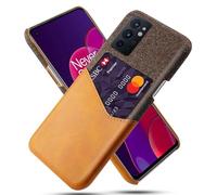 Funda para Oneplus 9RT,Cubierta de Cuero de Lienzo y PU,Antideslizante,360°Cobertura Completa a Prueba de Golpes con 1 Ranura para Tarjetas detrás,Prevención de caídas-Brown