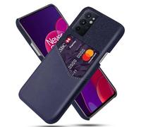 Funda para Oneplus 9RT,Cubierta de Cuero de Lienzo y PU,Antideslizante,360°Cobertura Completa a Prueba de Golpes con 1 Ranura para Tarjetas detrás,Prevención de caídas-Blue