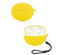 Funda para OnePlus Buds 4 Auriculares yystao Funda de Silicona Suave Compatible con OnePlus Buds 4 con Correa para el cuello, a prueba de polvo, a prueba de golpes y duradero, Amarillo