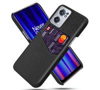 Funda para Oneplus Nord 3 Lite,Cubierta de Cuero de Lienzo y PU,Antideslizante,360°Cobertura Completa a Prueba de Golpes con 1 Ranura para Tarjetas detrás,Prevención de caídas-Black