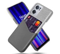 Funda para Oneplus Nord 3 Lite,Cubierta de Cuero de Lienzo y PU,Antideslizante,360°Cobertura Completa a Prueba de Golpes con 1 Ranura para Tarjetas detrás,Prevención de caídas-Gray