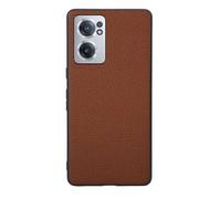 Funda para Oneplus Nord CE2 5G,Diseño de Grano Elevado en la Superficie,Protección Anti caídas,Anti Huellas Dactilares,Anti arañazos,Apariencia de imitación de Cuero de plástico Suave-Brown
