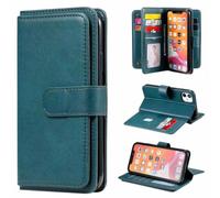 Funda para OnePlus Nord CE4, 3 en 1 magnética a prueba de golpes [bloqueo RFID], funda protectora de silicona con 10 soportes para tarjetas de crédito, bolsillo para efectivo, color negro y verde