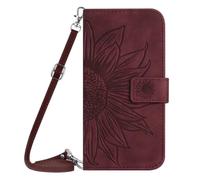 Funda para OnePlus Nord CE4 5G con cordón para tarjetero, funda magnética con tapa trasera para OnePlus Nord CE4 5G, funda protectora para OnePlus Nord CE4 5G, color burdeos