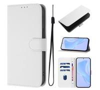 Funda para Oneplus Nord CE4 Lite 5G, a prueba de golpes, de piel premium, con absorción de golpes, con soporte para tarjetas, funda protectora abatible para Oneplus Nord CE4 Lite 5G, color blanco
