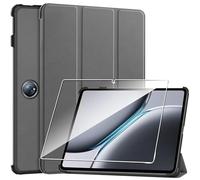 Funda para Oneplus Pad 2/OPPO Pad 3 Pro 12.1" 2024 +1 Pack Cristal Vidrio Templado,con Función Soporte,Anti-Arañazos Protectora Case función -Gris