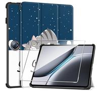 Funda para Oneplus Pad 2/OPPO Pad 3 Pro 12.1" 2024 +1 Pack Cristal Vidrio Templado,con Función Soporte,Anti-Arañazos Protectora Case función -Gato Perezoso