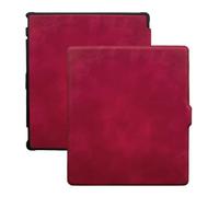 Funda para Onyx Boox Go Color 7 (Gen II/Gen I 2025/2024) /Boox Go 7 B/W/Boox Page/Boox Galileo Funda de piel sintética Smart Slim con apagado automático/encendido y correa de mano (rojo vino)