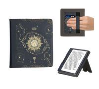 kwmobile Carcasa Compatible con Onyx Boox Leaf 2 - Funda con Agarre elástico y Soporte - Figuras del Tarot Azul Oscuro/Amarillo/Negro