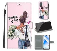 Funda para OPPO A55 5G, Carcasa OPPO A54 4G Libro con Tapa de Cuero Piel Billetera Case Flip Cover con Kickstand, Hebilla Magnetica, Ranuras Tarjetas Carcasa para OPPO A16 4G / A53s 5G / OPPO A54s