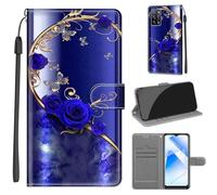 Funda para OPPO A55 5G, Carcasa OPPO A54 4G Libro con Tapa de Cuero Piel Billetera Case Flip Cover con Kickstand, Hebilla Magnetica, Ranuras Tarjetas Carcasa para OPPO A16 4G / A53s 5G / OPPO A54s