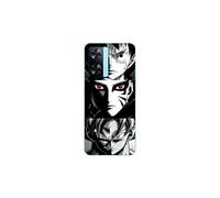 Funda para Oppo A57s 4G Sangoku Naruto Luffy One Piece Dragon Ball Z fondo negro y blanco, anime manga Maniacase