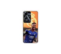 Funda para Oppo A59 5G Vini JR Fondo Real Madrid Azul y amarillo