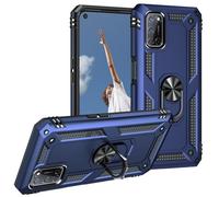 Funda para Oppo A72 / A52 / A92 con Anillo Metálico Giratorio 360 Carcasa Magnética Imán Rígida Antigolpes Resistente con Soporte, Protección de Grado Militar (Oppo A72 / A52 / A92, Azul)