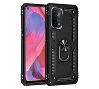Funda para Oppo A74 5G/A93 5G/A54 5G con Anillo Metálico Giratorio 360 Carcasa Magnética Imán Rígida Antigolpes Resistente con Soporte, Protección de Grado Militar (Oppo A74 5G/A93 5G/A54 5G, Negro)