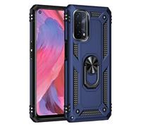Funda para Oppo A74 5G/A93 5G/A54 5G con Anillo Metálico Giratorio 360 Carcasa Magnética Imán Rígida Antigolpes Resistente con Soporte, Protección de Grado Militar (Oppo A74 5G/A93 5G/A54 5G, Azul)