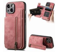Funda para OPPO A78 4G, de piel de primera calidad, con cremallera, función atril, con ranuras para tarjetas, compatible con OPPO A78 4G, color rosa