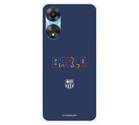 Funda para OPPO A78 5G del FC Barcelona Escudo líneas tansparente para Proteger tu móvil. Carcasa de Silicona Flexible con Licencia Oficial FC Barcelona