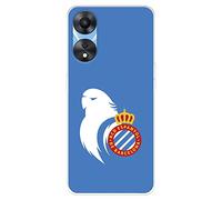 Funda para OPPO A78 5G del RCD Espanyol Escudo Perico tansparente para Proteger tu móvil. Carcasa de Silicona Flexible con Licencia Oficial RCD Espanyol
