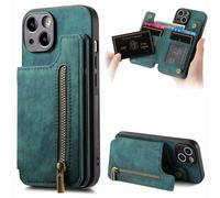 Funda para OPPO A79 5G, de piel de primera calidad, con cremallera, función atril y ranuras para tarjetas, compatible con OPPO A79 5G, color verde oscuro